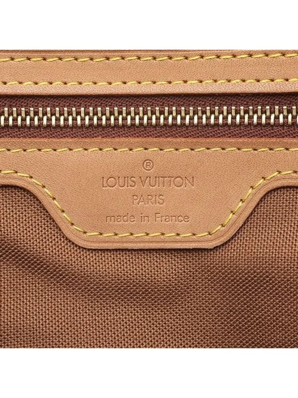 Louis Vuitton Tote Bag Cabas Piano Monogram Canvas Gold Brown